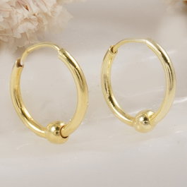 Heliophilia Silver Pendientes de Plata de Ley 925 en Oro 12 mm